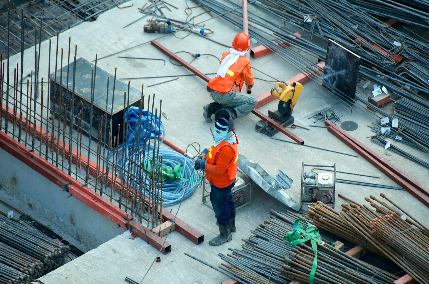 Workers carrying out a project on site